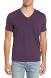 John Varvatos Miles Slub Knit V-neck T-shirt In Purple Haze