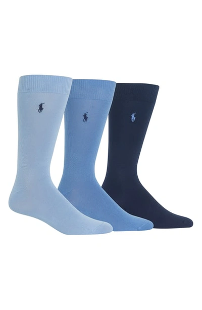 Polo Ralph Lauren Assorted 3-pack Supersoft Socks In Light Blue
