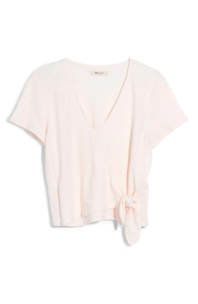 Madewell Texture & Thread Wrap Top In Bright Ivory