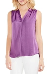 Vince Camuto Rumpled Satin Blouse In New Tulip