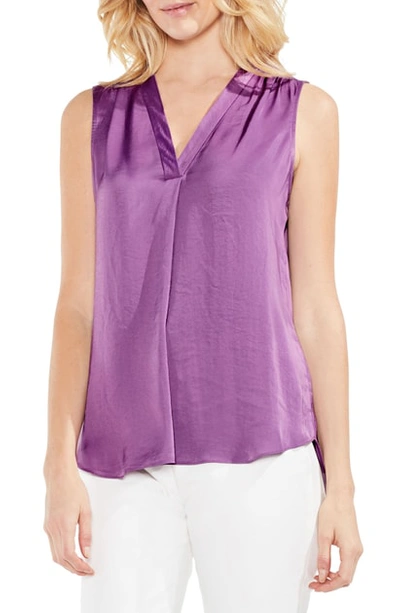 Vince Camuto Rumpled Satin Blouse In New Tulip