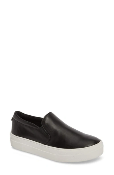 Steve Madden Gills Platform Slip-on Sneaker In Black Leather