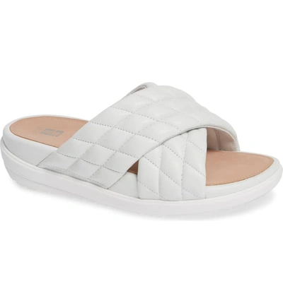 Fitflop Loosh Luxe Slide Sandal In White Leather