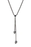 Alexander Mcqueen Thin Chain Necklace In Hematite