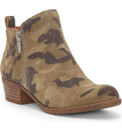 Lucky Brand Basel Bootie In Camo Suede