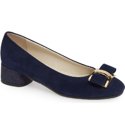 Amalfi By Rangoni Rho Bow Pump In Navy Suede