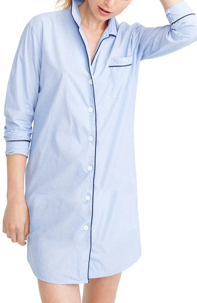 Jcrew End On End Sleep Shirt In Hydrangea
