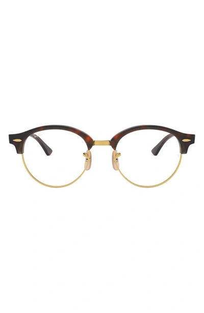 Ray Ban 49mm Optical Glasses In Red Havana/ Gold