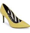 Calvin Klein 'gayle' Pointy Toe Pump In Yellow Leather