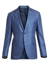 Ermenegildo Zegna Windowpane Single-breasted Jacket In Blue