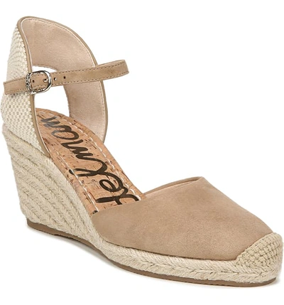 Sam Edelman Payton Wedge Sandal In Oatmeal Suede ModeSens