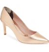 Ted Baker Wishiri Pump In Rose Gold Leather