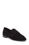 Vince Camuto Macinda Penny Loafer In Black Suede