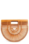 Cult Gaia Small Ark Bamboo Handbag - Brown In Rosewood