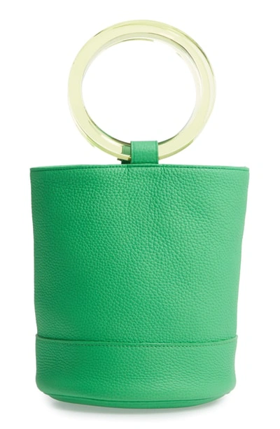 Simon Miller Bonsai 20 Pebbled Leather Bucket Bag - Green In Neon Green
