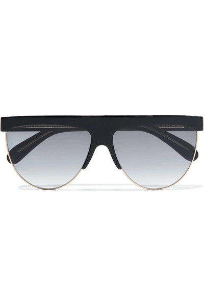 Givenchy 62mm Oversize Flat Top Sunglasses - Black/ Gold
