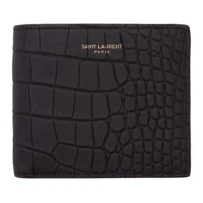 Saint Laurent East/west Bi-fold Wallet In Black