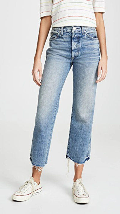 Amo Emma Relaxed Cropped Boot Jeans In Moonbeam