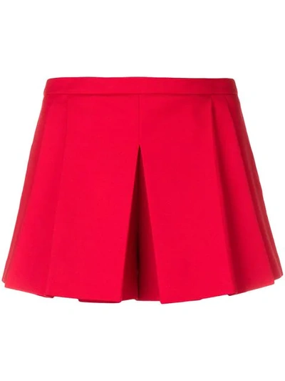 Red Valentino Red Pleated Shorts
