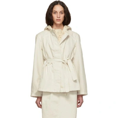 Lemaire White Martial Jacket In 683 Vert De