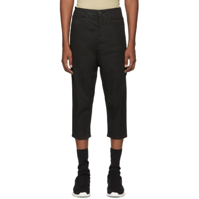 Rick Owens Drkshdw Black Blistered Collapse Cropped Jeans In Black 09