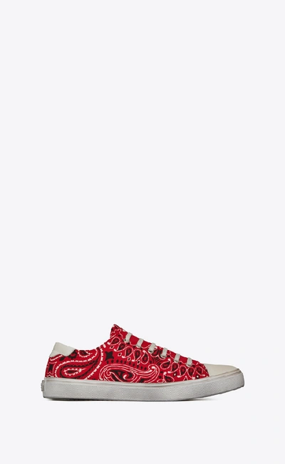Saint Laurent Bedford Canvas Low-top Sneakers In Red
