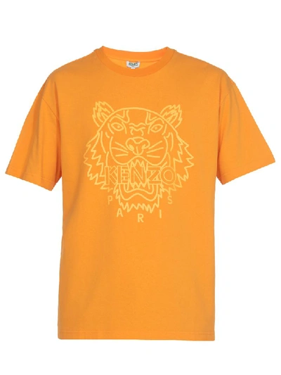 Kenzo Cotton T-shirt In Medium Orange