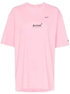 Ader Error Oversized Logo T In Pink