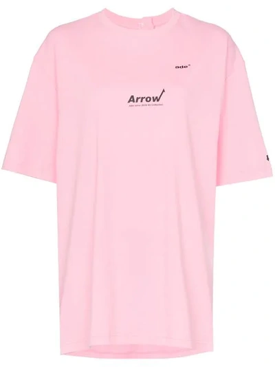 Ader Error Oversized Logo T In Pink