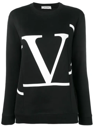 Valentino Women's Rb0mf01e4le0ni Black Cotton Sweatshirt
