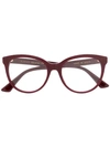 Gucci Oval Frame Glasses In Red