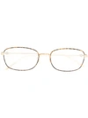 Gucci Rectangle Frame Glasses In Gold