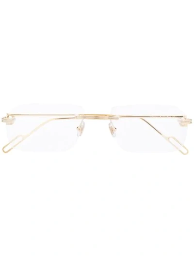 Cartier Rimless Glasses In Gold