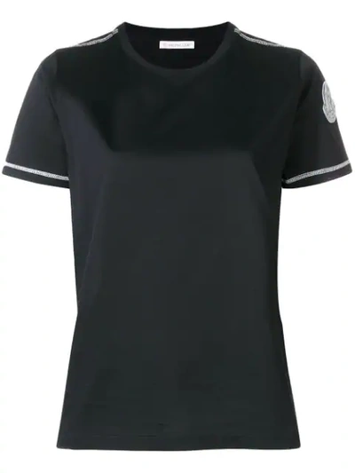 Moncler Round Neck T-shirt In Black