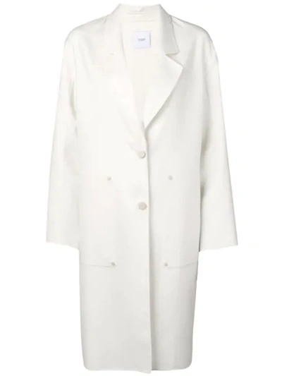 Agnona Stud Detail Coat In White