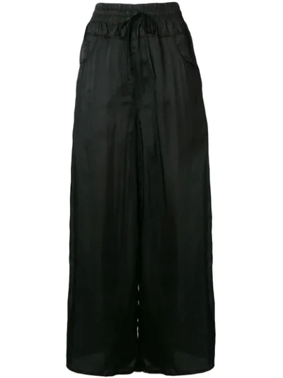 Andrea Ya'aqov Long Satin Skirt In Black
