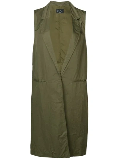 Andrea Ya'aqov Long Rain Waistcoat In Green