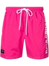 Paul & Shark Logo Swim Shorts In Pink
