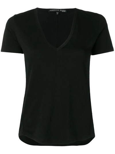 Veronica Beard V-neck T-shirt In Black