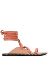 Ann Demeulemeester Wrap Around Tie Sandals In Neutrals