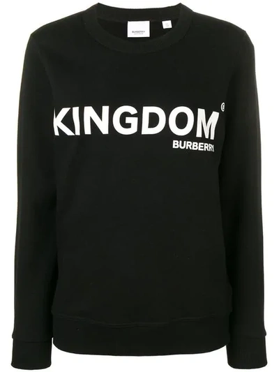 Burberry Kingdom Print Cotton Sweatshirt In Black