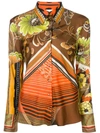 Chloé Caravan Print Shirt In 8za Multi Orange