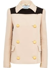 Prada Natté Gabardine Jacket In Neutrals