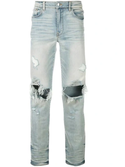 Amiri Trasher Skinny Jeans In Blue