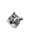 Gucci Anger Forest Wolf Head Ring In Silver In 925 Sterling Silver