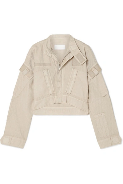 Re/done Cropped Cotton-ripstop Jacket In Beige