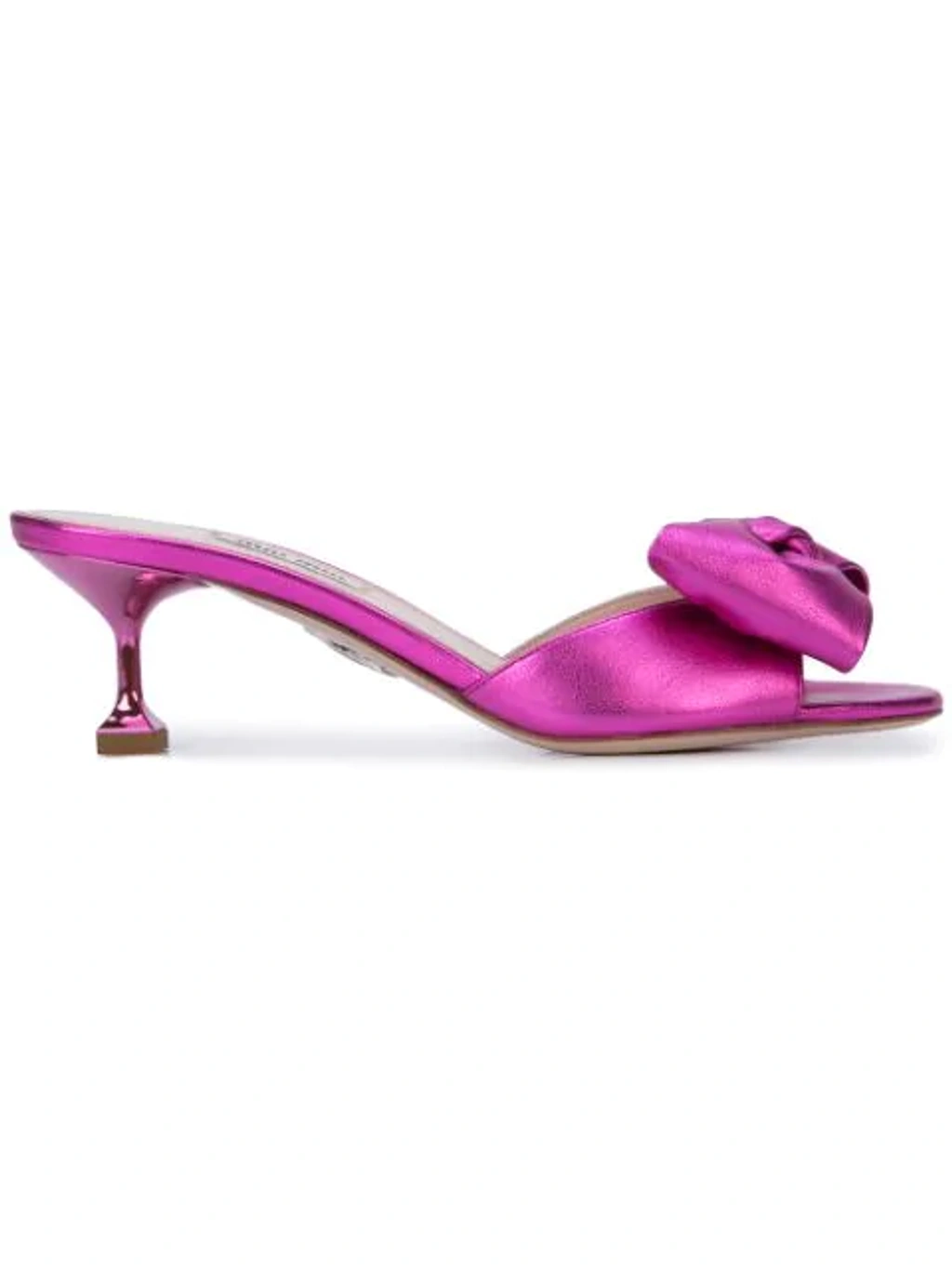 Miu Miu Bow Front Kitten Heel Mules In Pink | ModeSens