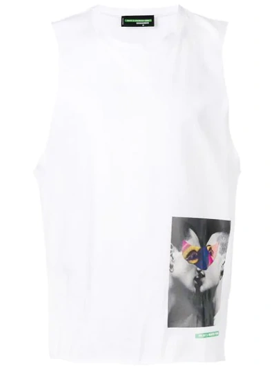 Dsquared2 X Mert And Marcus Printed Patch Tank Top In White