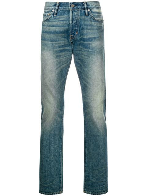 Tom Ford Light-wash Fitted Jeans In Blue | ModeSens