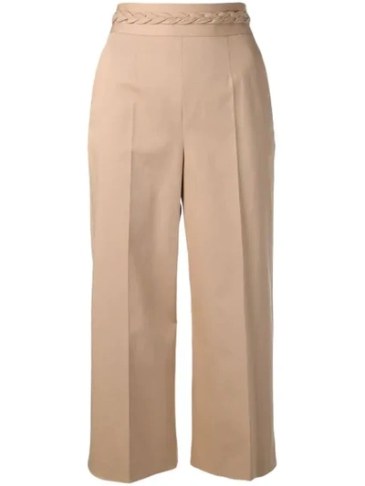 Red Valentino Plaited Waist Trousers In Brown